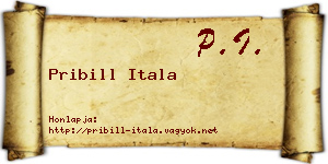 Pribill Itala névjegykártya